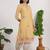 Floral embroidered thread work v-neck straight kurta