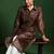 Floral printed chanderi silk shirt collar straight kurta