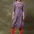 Embroidered thread work round neck straight kurta