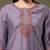 Embroidered thread work round neck straight kurta