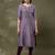 Floral yoke design notch neck thread work straight kurta