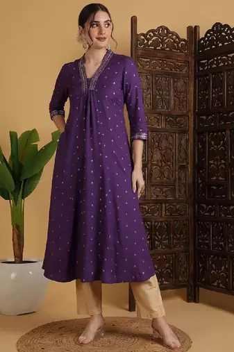 Embroidered anarkali kurta