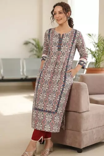 Women ethnic motifs printed kurta