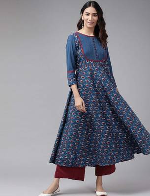 Floral printed anarkali kurta 1