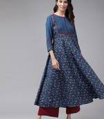 Floral printed anarkali kurta