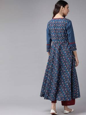 Floral printed anarkali kurta 3