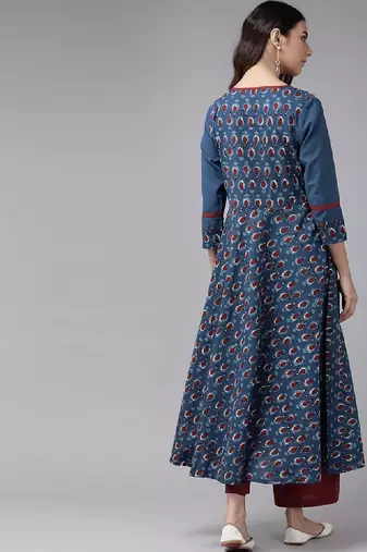 Floral printed anarkali kurta