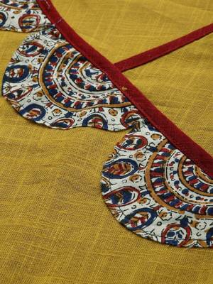 Floral yoke design angrakha v-neck patchwork a-line kurta 2