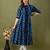 Shibori dyed mandarin collar pure cotton feeding maternity a-line kurta