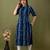 Shibori dyed mandarin collar pure cotton feeding maternity a-line kurta
