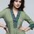 Pleated v-neck cotton a-line kurta