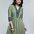 Pleated v-neck cotton a-line kurta