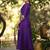 Purple floral embroidered angrakha v-neck thread work cotton silk a-line kurta