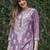 Floral embroidered notch neck chikankari straight kurta