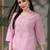 Floral printed thread work notch neck pure cotton straight kurta