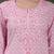 Floral printed thread work notch neck pure cotton straight kurta