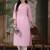 Floral printed thread work notch neck pure cotton straight kurta