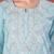 Floral printed thread work notch neck pure cotton straight kurta