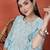 Floral printed thread work notch neck pure cotton straight kurta