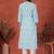 Floral printed thread work notch neck pure cotton straight kurta