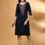 Floral yoke design notch neck straight kurta