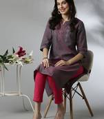 Floral embroidered thread work kurta