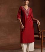 Women yoke design thread work kurta