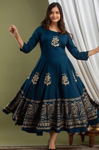 Women floral printed anarkali kurta