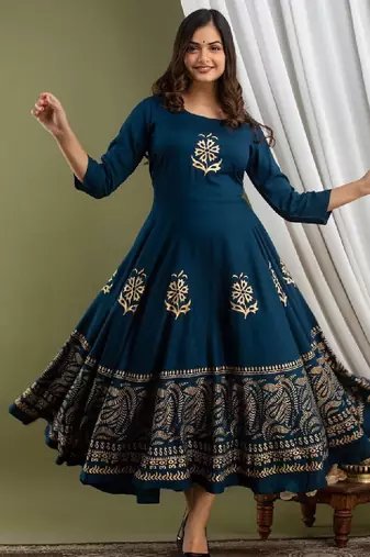 Women floral printed anarkali kurta