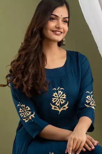 Women floral printed anarkali kurta