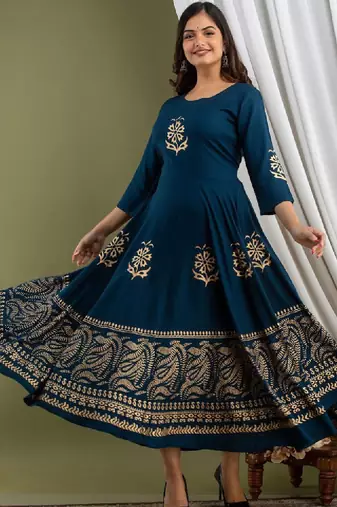 Women floral printed anarkali kurta