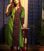 Women ethnic motifs printed daily a-line cotton flared kurta