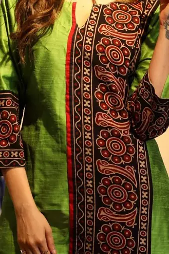 Women ethnic motifs printed daily a-line cotton flared kurta