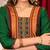 Women green abstract printed daily a-line cotton flared kurta