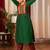 Women green abstract printed daily a-line cotton flared kurta