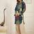 Abstract printed v-neck chanderi silk straight kurta