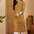 Floral printed mandarin collar pure cotton straight kurta