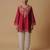 Women maroon floral embroidered daily cotton straight kurta