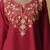 Women maroon floral embroidered daily cotton straight kurta