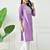 Women ethnic motifs embroidered round neck straight kurta