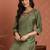 Floral yoke design round neck straight kurta