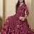 Women ethnic motifs printed mirror work panelled anarkali ankle length kurta