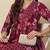 Women ethnic motifs printed mirror work panelled anarkali ankle length kurta