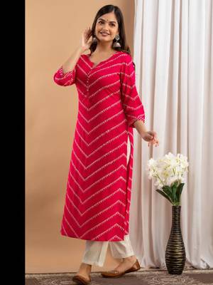 Women pink viscose rayon kurtas 3