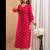 Women pink viscose rayon kurtas