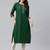 Women geometric embroidered daily cotton straight kurta