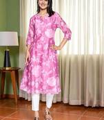 Women floral printed flared kurta