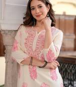 Women floral daily cotton straight kurta