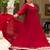 Women maroon embroidered zari georgette anarkali kurta with dupatta