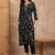 Women floral printed beads and stones straight kurta